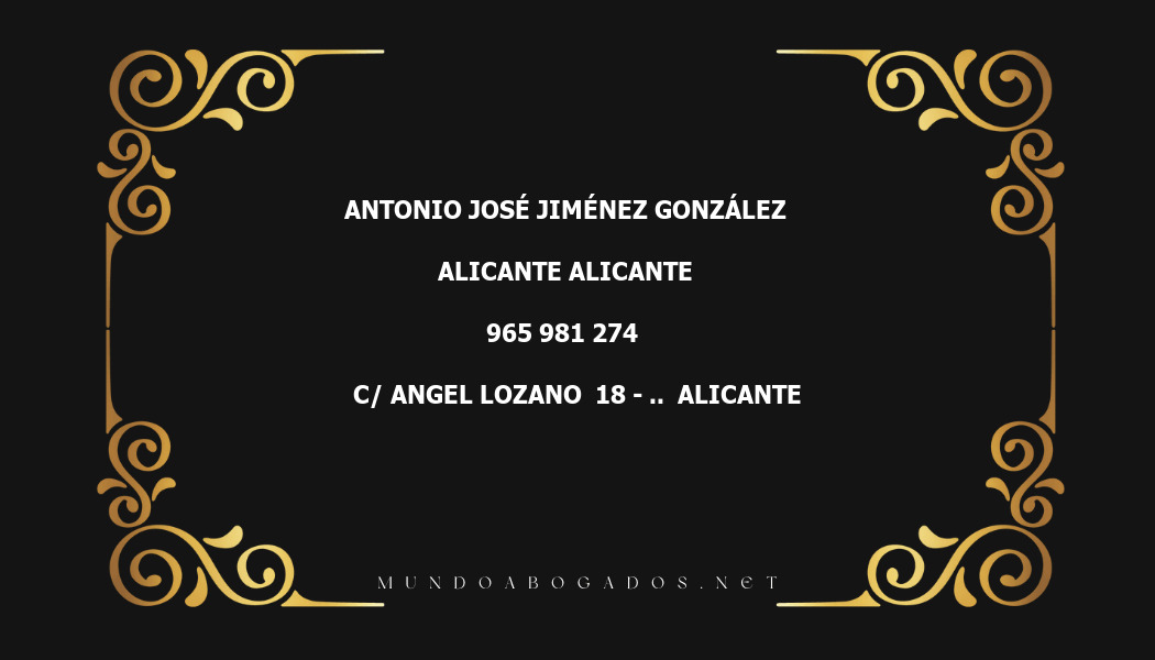 abogado Antonio José Jiménez González en la localidad de Alicante