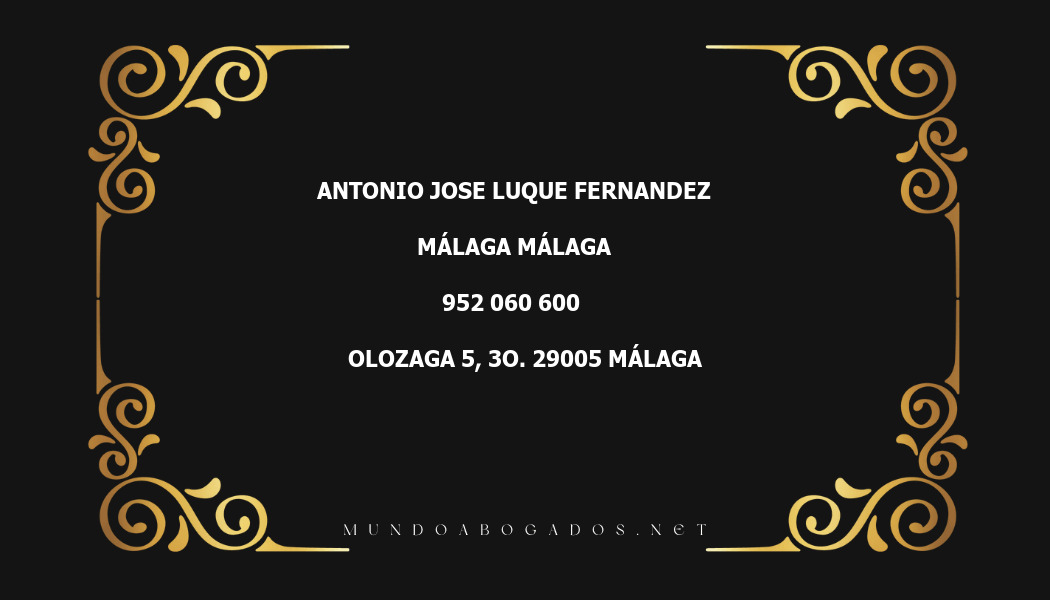 abogado Antonio Jose Luque Fernandez en la localidad de Málaga