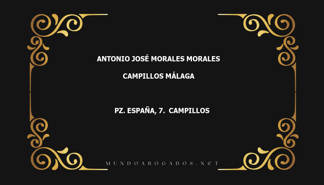 abogado Antonio José Morales Morales en la localidad de Campillos