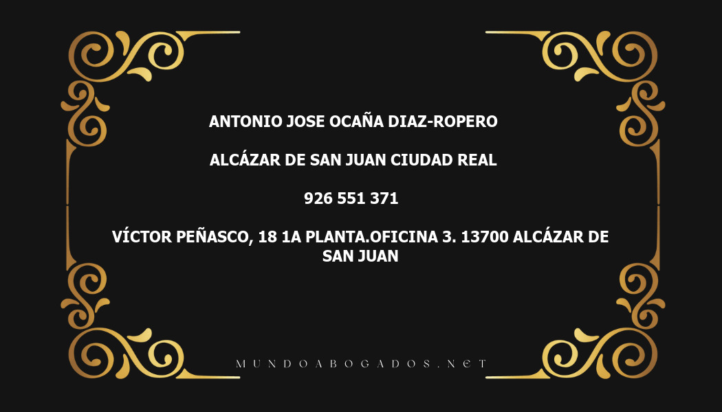 abogado Antonio Jose Ocaña Diaz-Ropero en la localidad de Alcázar de San Juan