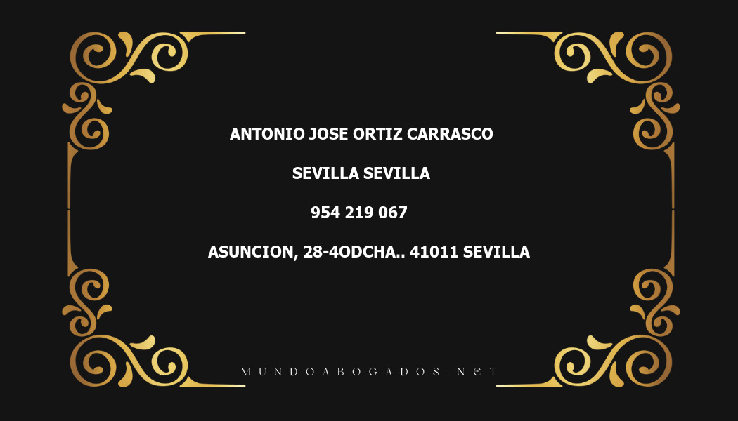 abogado Antonio Jose Ortiz Carrasco en la localidad de Sevilla