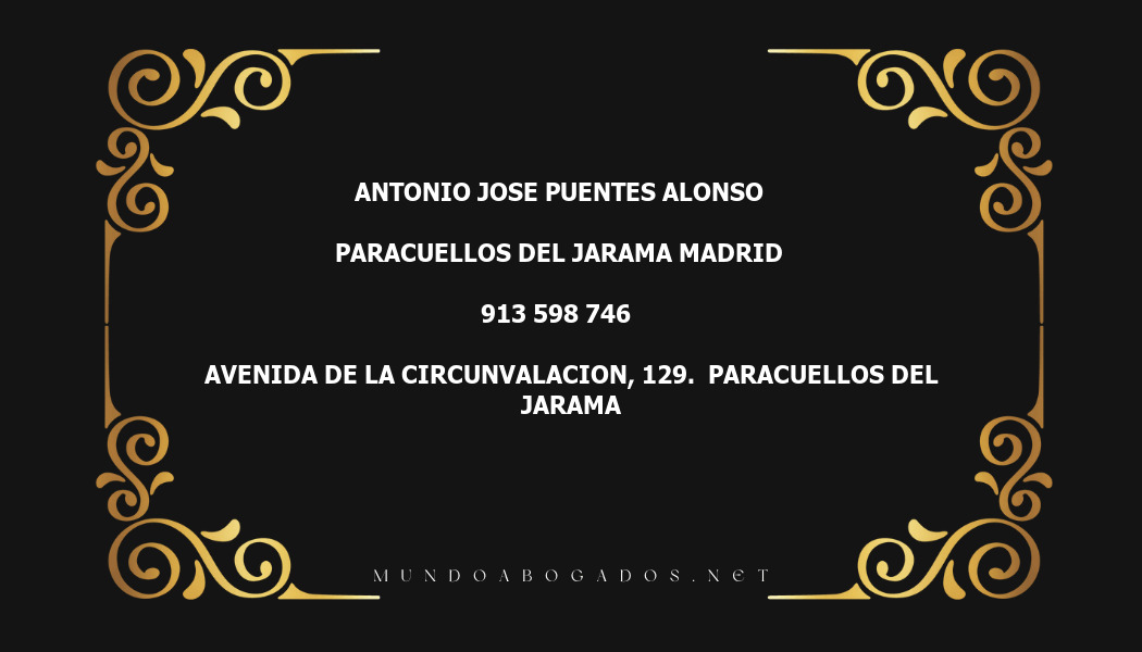 abogado Antonio Jose Puentes Alonso en la localidad de Paracuellos del Jarama