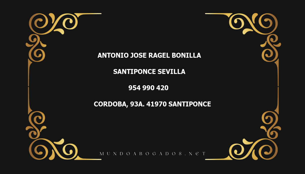 abogado Antonio Jose Ragel Bonilla en la localidad de Santiponce