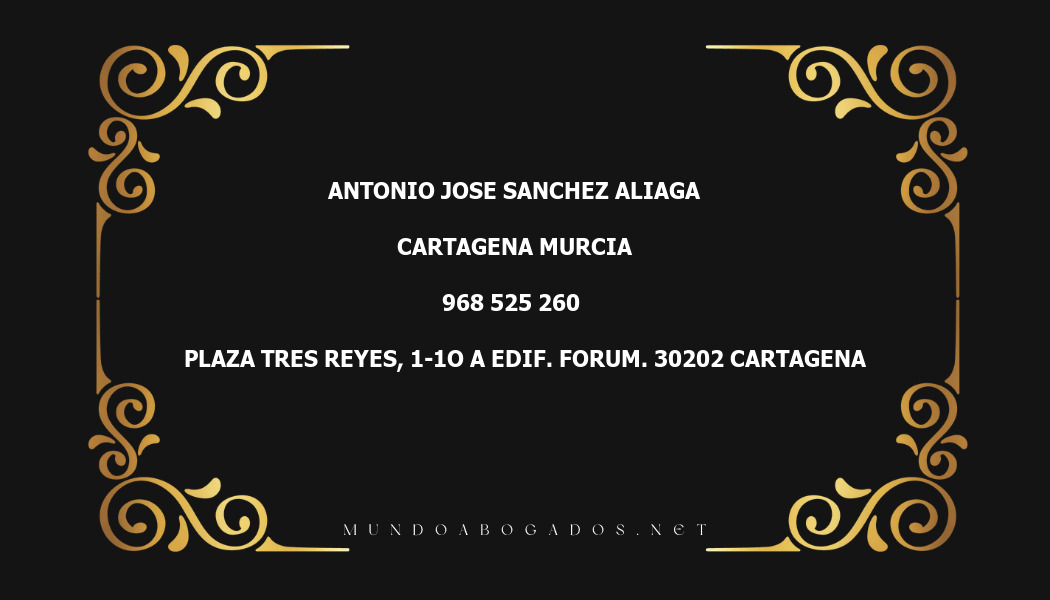 abogado Antonio Jose Sanchez Aliaga en la localidad de Cartagena