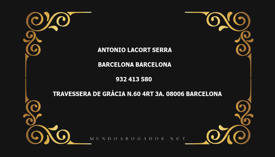 abogado Antonio Lacort Serra en la localidad de Barcelona