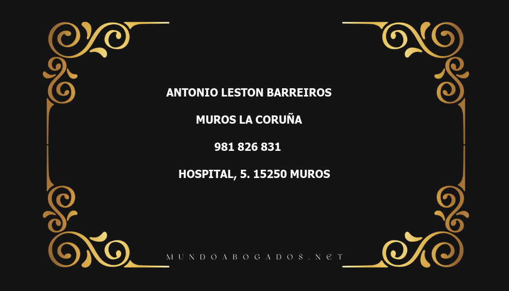 abogado Antonio Leston Barreiros en la localidad de Muros