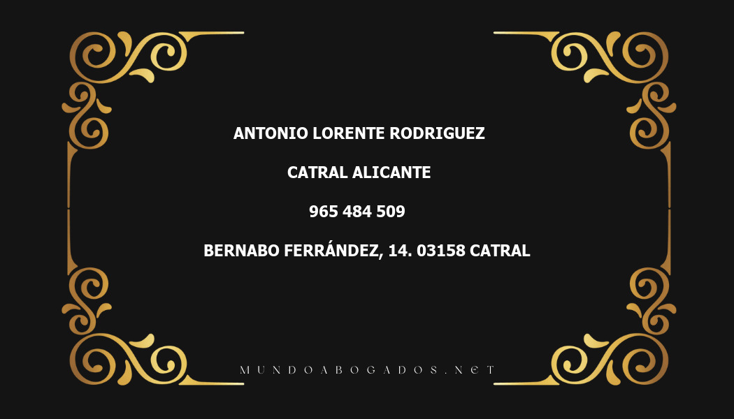 abogado Antonio Lorente Rodriguez en la localidad de Catral