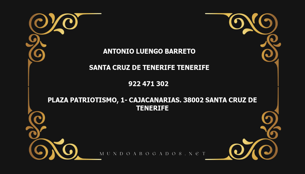 abogado Antonio Luengo Barreto en la localidad de Santa Cruz de Tenerife