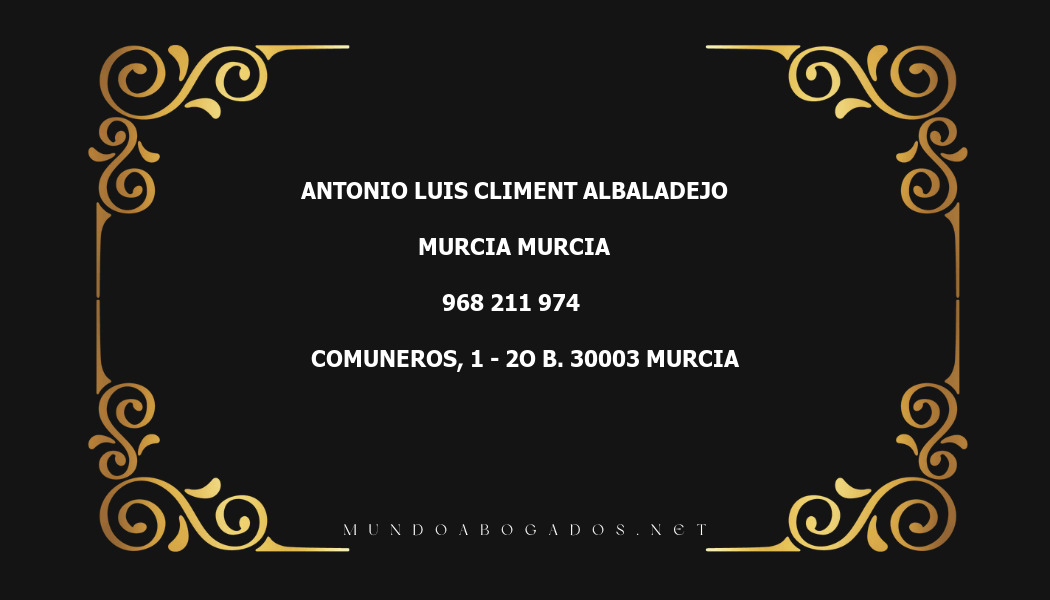 abogado Antonio Luis Climent Albaladejo en la localidad de Murcia