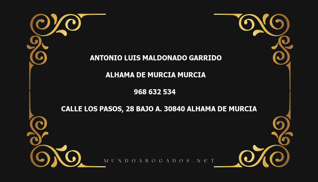 abogado Antonio Luis Maldonado Garrido en la localidad de Alhama de Murcia