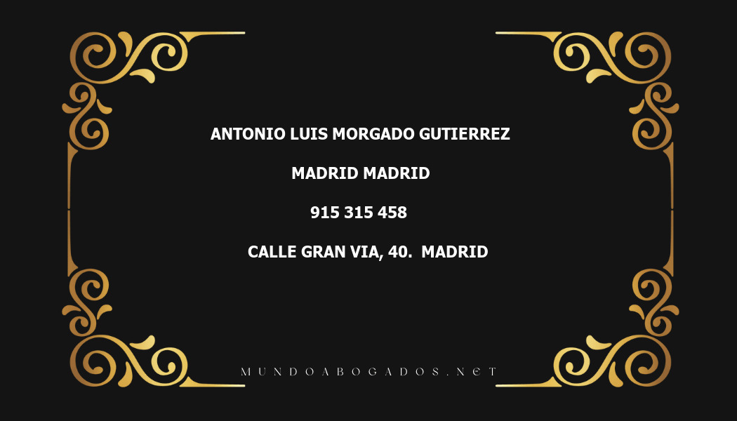 abogado Antonio Luis Morgado Gutierrez en la localidad de Madrid