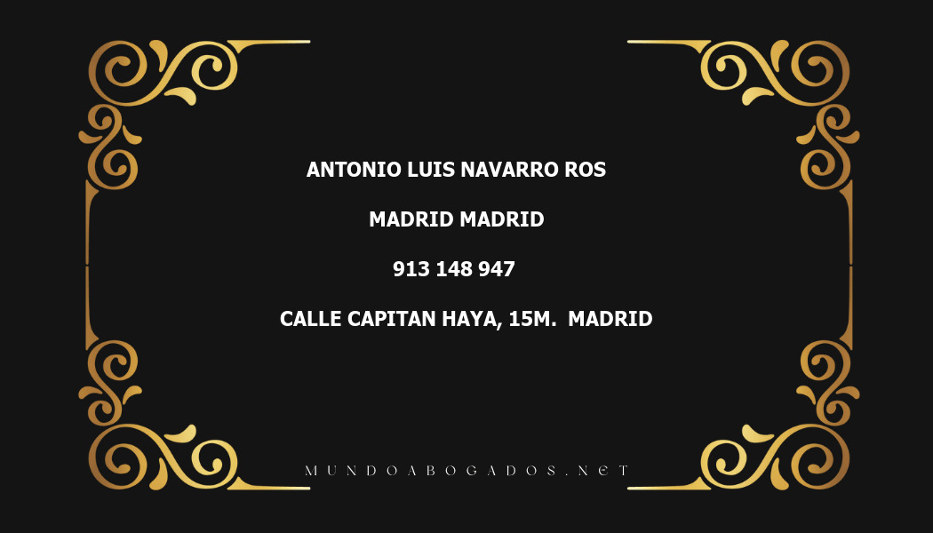 abogado Antonio Luis Navarro Ros en la localidad de Madrid