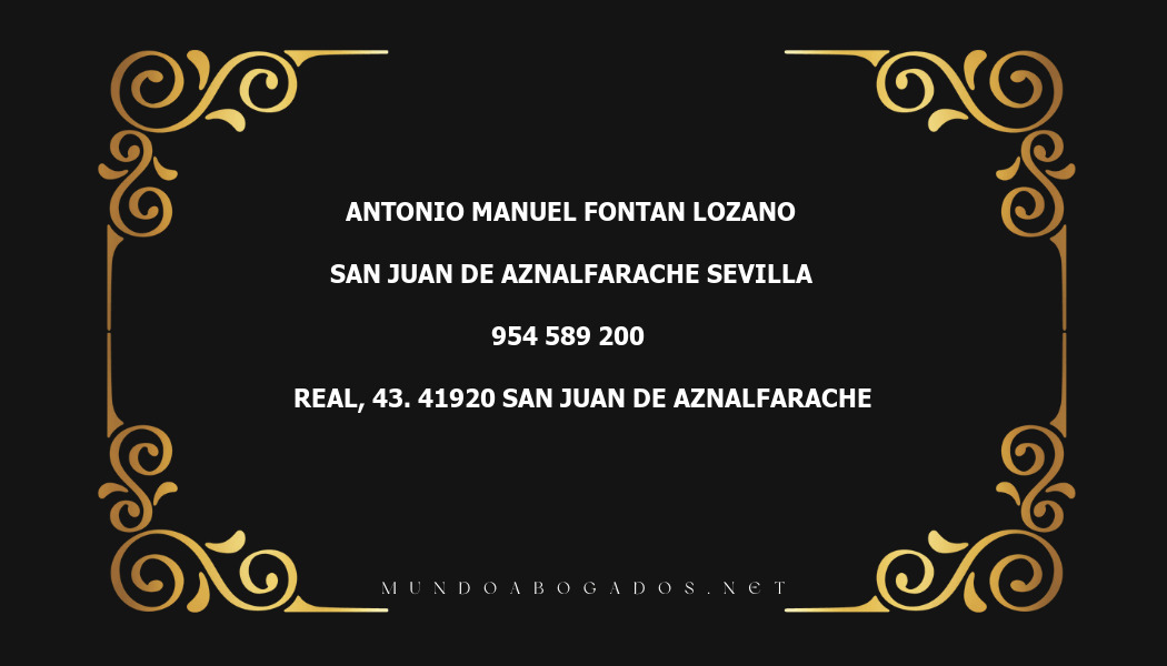 abogado Antonio Manuel Fontan Lozano en la localidad de San Juan de Aznalfarache