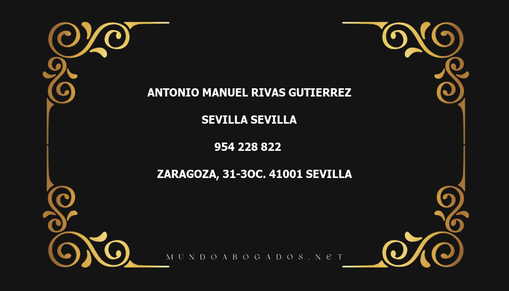 abogado Antonio Manuel Rivas Gutierrez en la localidad de Sevilla