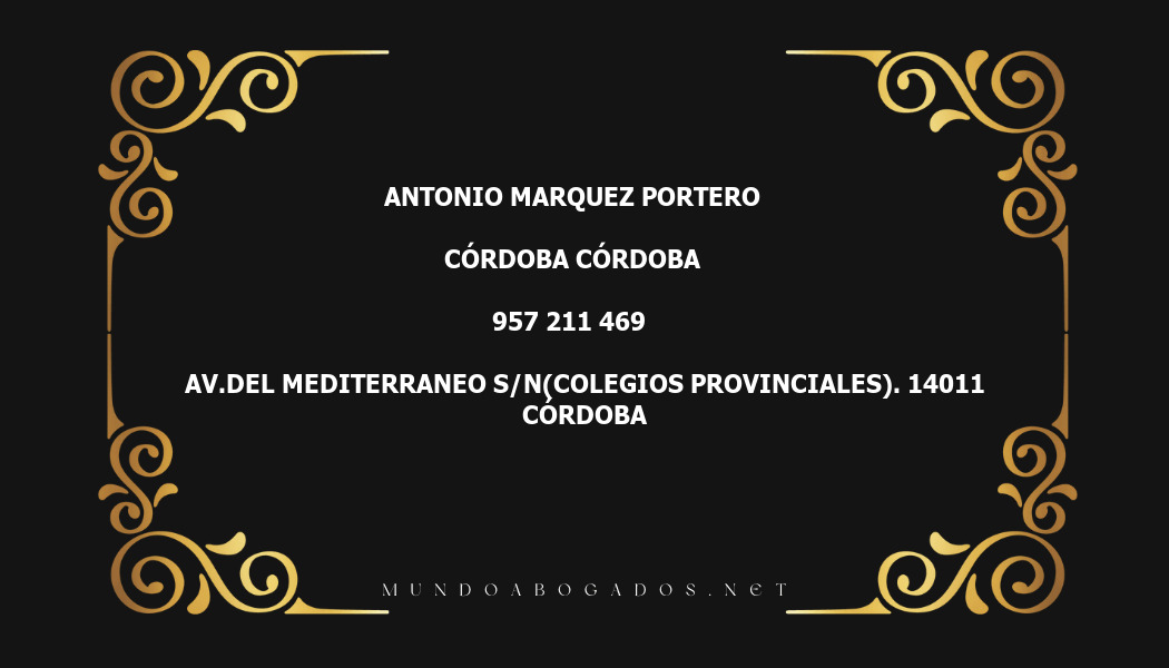 abogado Antonio Marquez Portero en la localidad de Córdoba