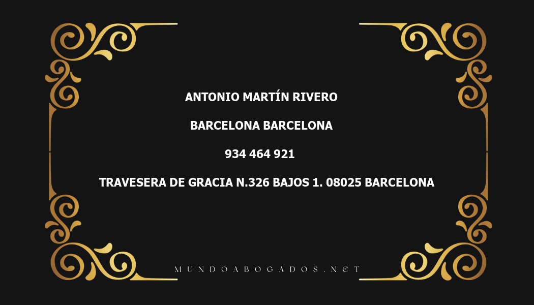 abogado Antonio Martín Rivero en la localidad de Barcelona