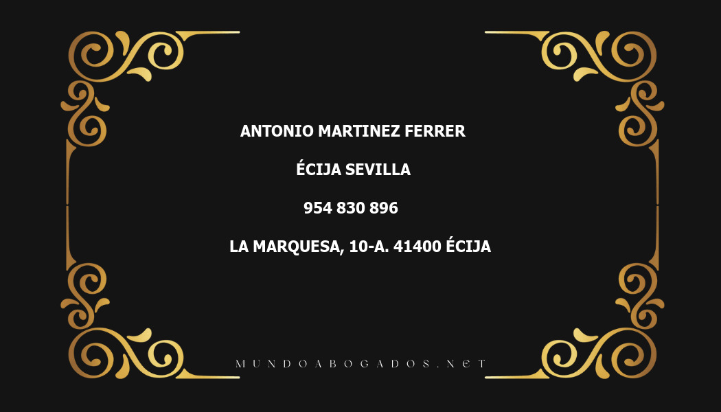 abogado Antonio Martinez Ferrer en la localidad de Écija