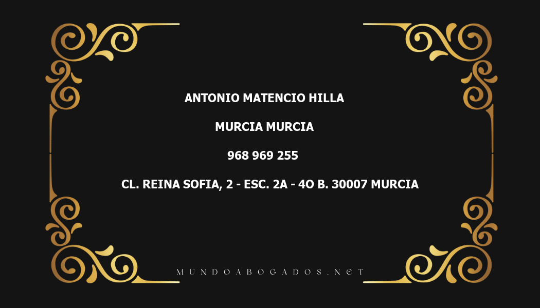 abogado Antonio Matencio Hilla en la localidad de Murcia