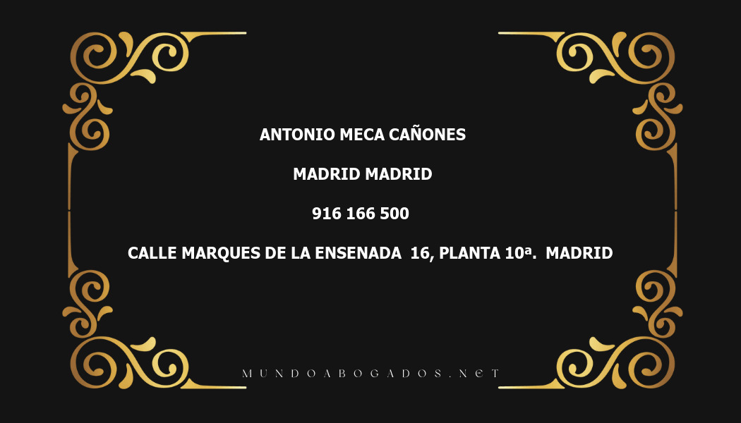 abogado Antonio Meca Cañones en la localidad de Madrid