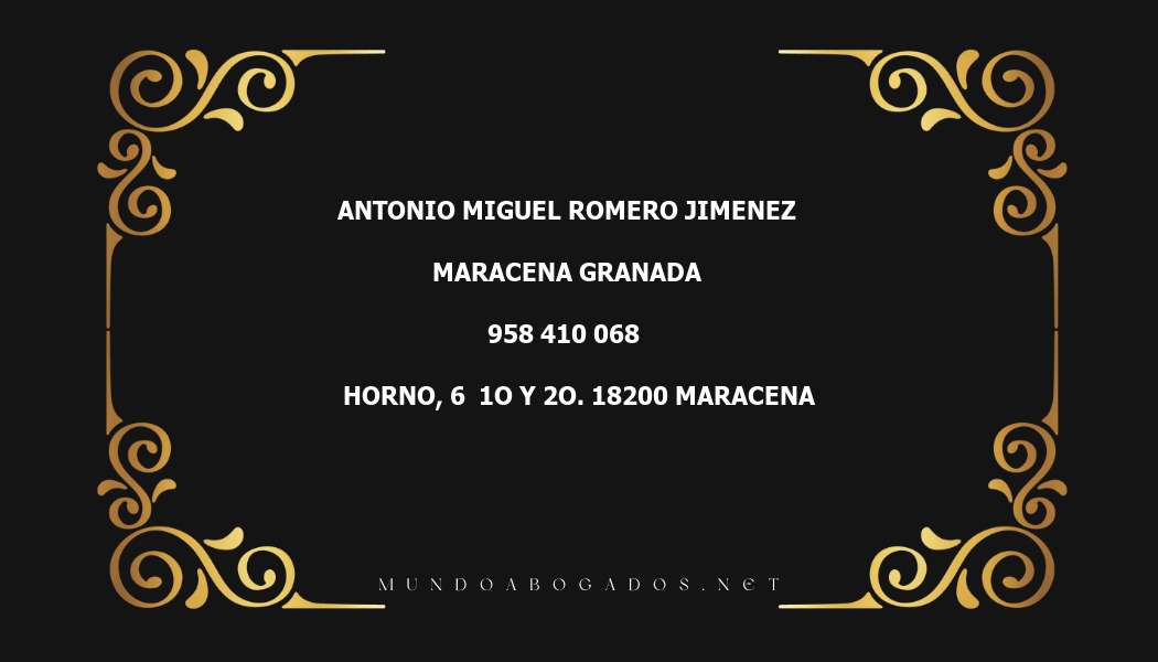 abogado Antonio Miguel Romero Jimenez en la localidad de Maracena