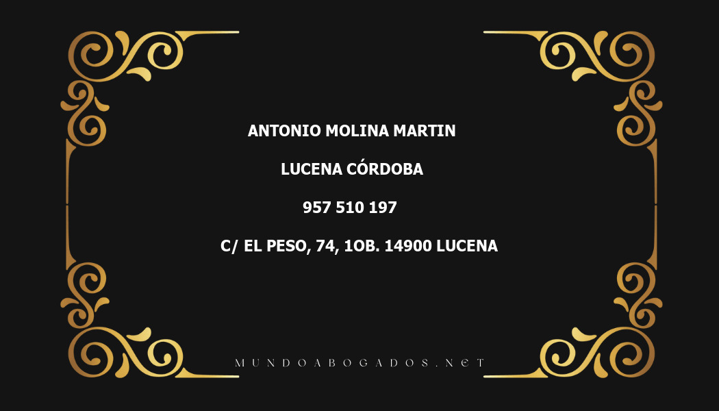 abogado Antonio Molina Martin en la localidad de Lucena