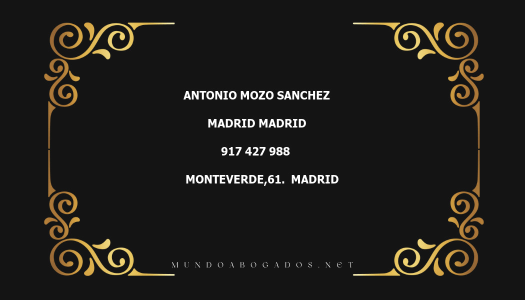 abogado Antonio Mozo Sanchez en la localidad de Madrid