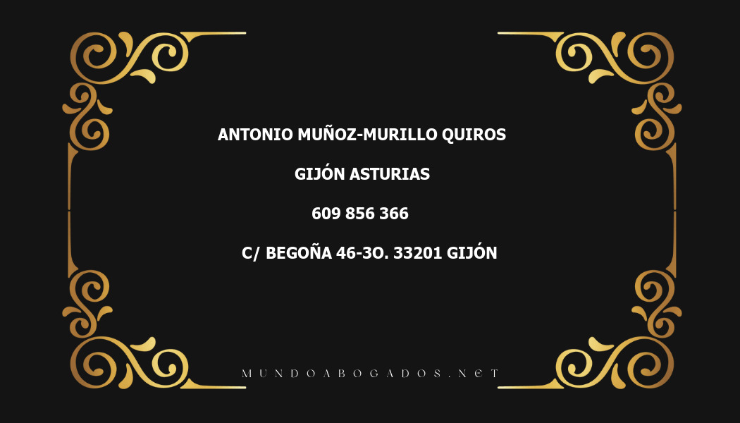 abogado Antonio Muñoz-Murillo Quiros en la localidad de Gijón