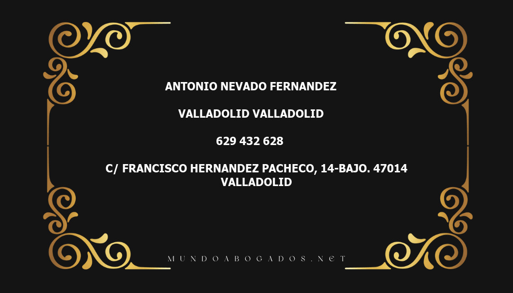 abogado Antonio Nevado Fernandez en la localidad de Valladolid