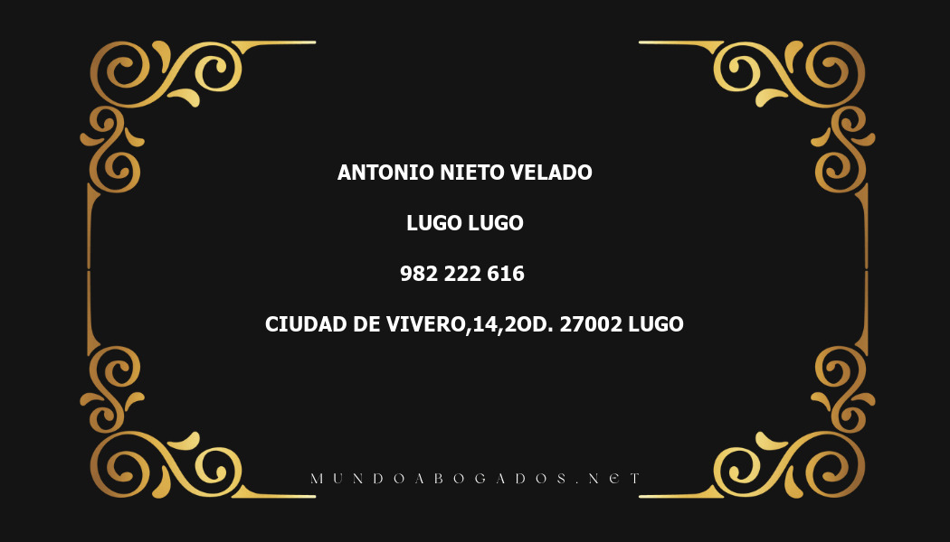 abogado Antonio Nieto Velado en la localidad de Lugo