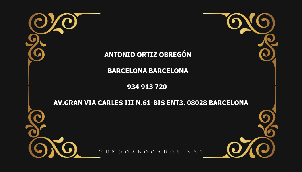 abogado Antonio Ortiz Obregón en la localidad de Barcelona