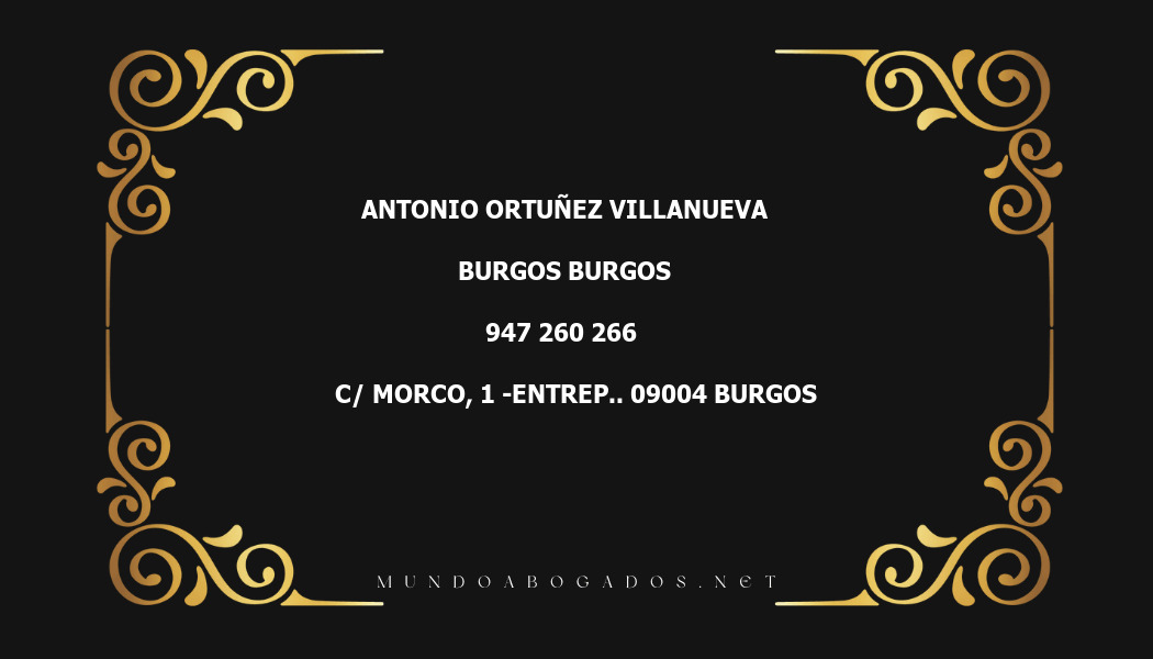 abogado Antonio Ortuñez Villanueva en la localidad de Burgos