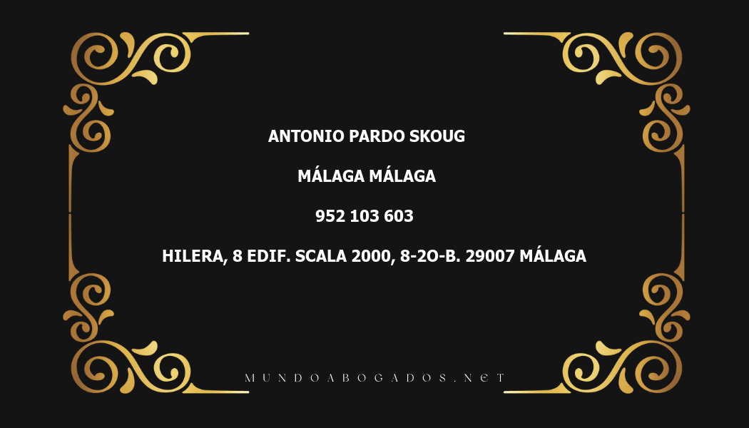 abogado Antonio Pardo Skoug en la localidad de Málaga