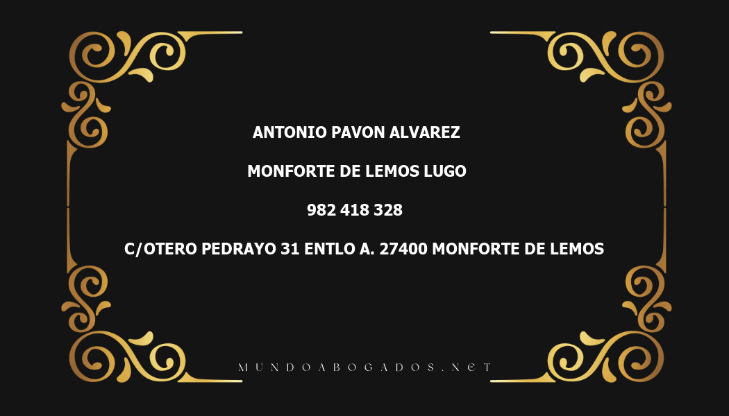 abogado Antonio Pavon Alvarez en la localidad de Monforte de Lemos