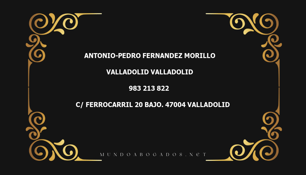 abogado Antonio-Pedro Fernandez Morillo en la localidad de Valladolid