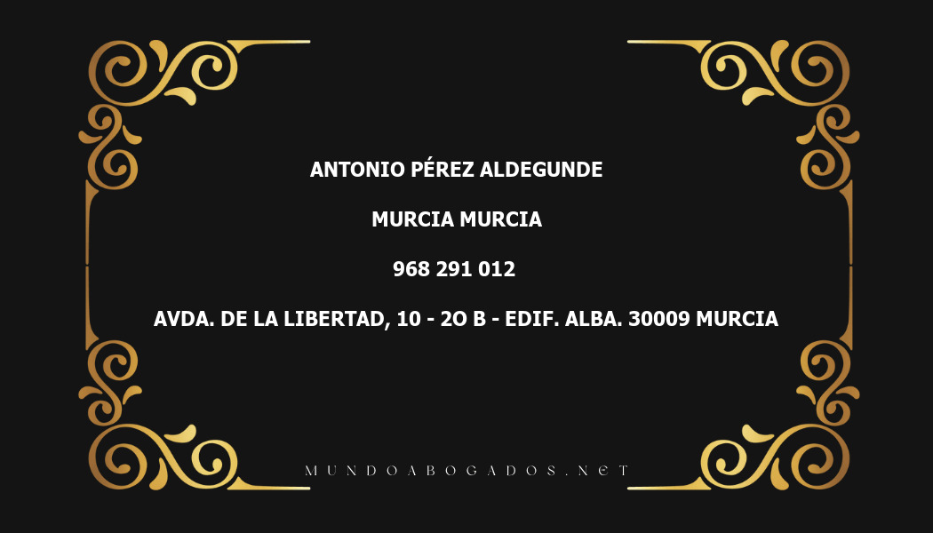 abogado Antonio Pérez Aldegunde en la localidad de Murcia