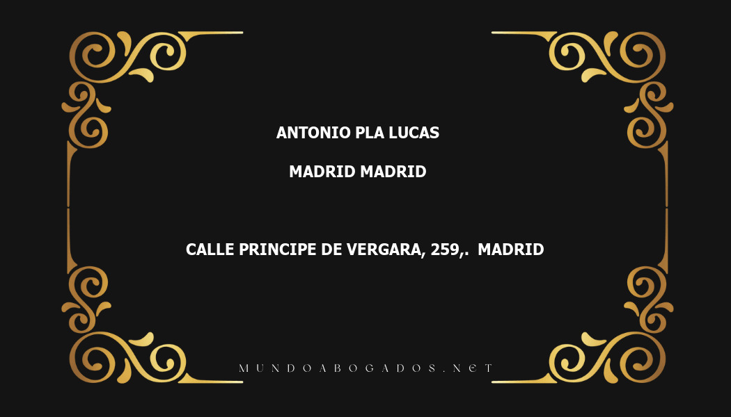 abogado Antonio Pla Lucas en la localidad de Madrid