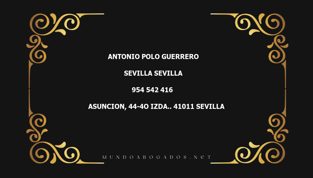 abogado Antonio Polo Guerrero en la localidad de Sevilla