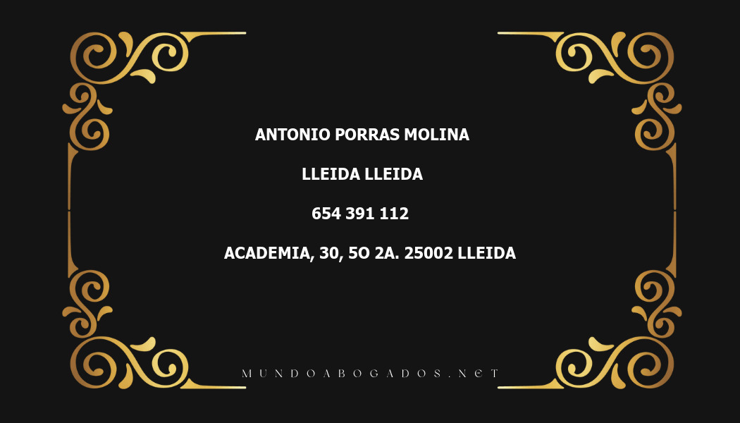 abogado Antonio Porras Molina en la localidad de Lleida