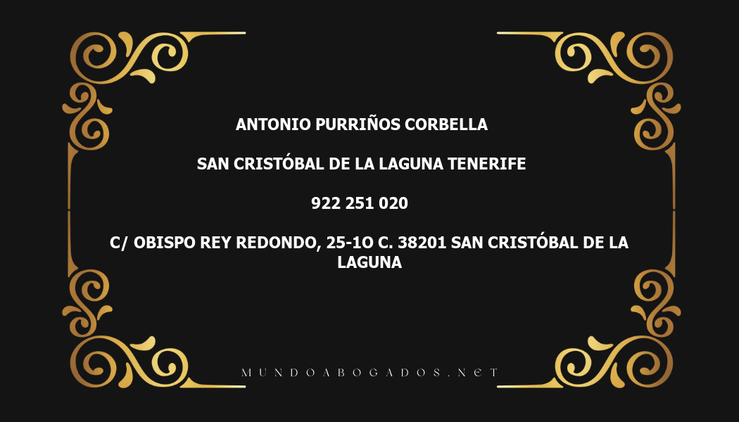 abogado Antonio Purriños Corbella en la localidad de San Cristóbal de La Laguna