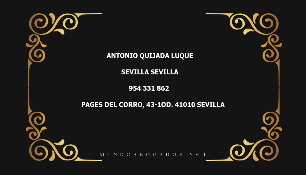 abogado Antonio Quijada Luque en la localidad de Sevilla