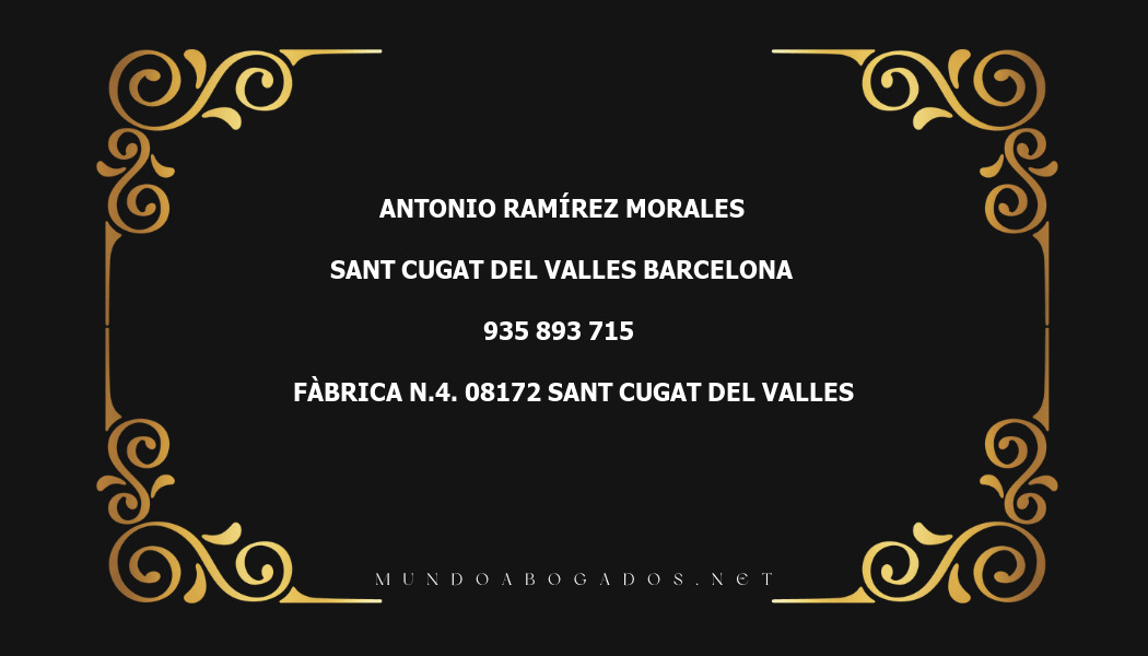 abogado Antonio Ramírez Morales en la localidad de Sant Cugat del Valles