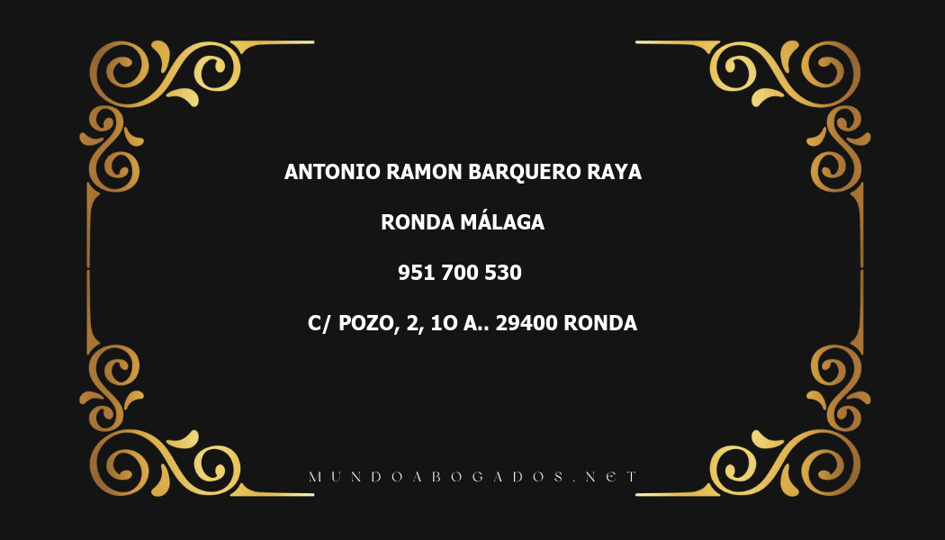 abogado Antonio Ramon Barquero Raya en la localidad de Ronda