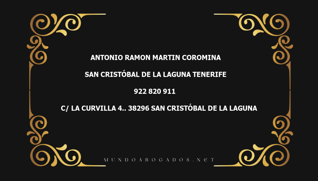 abogado Antonio Ramon Martin Coromina en la localidad de San Cristóbal de La Laguna