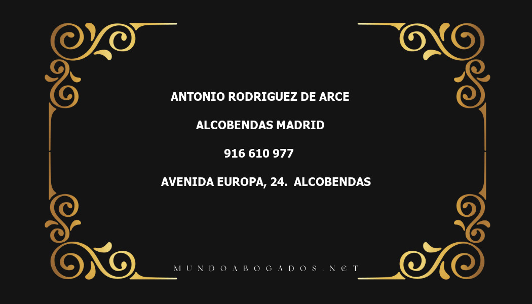 abogado Antonio Rodriguez De Arce en la localidad de Alcobendas