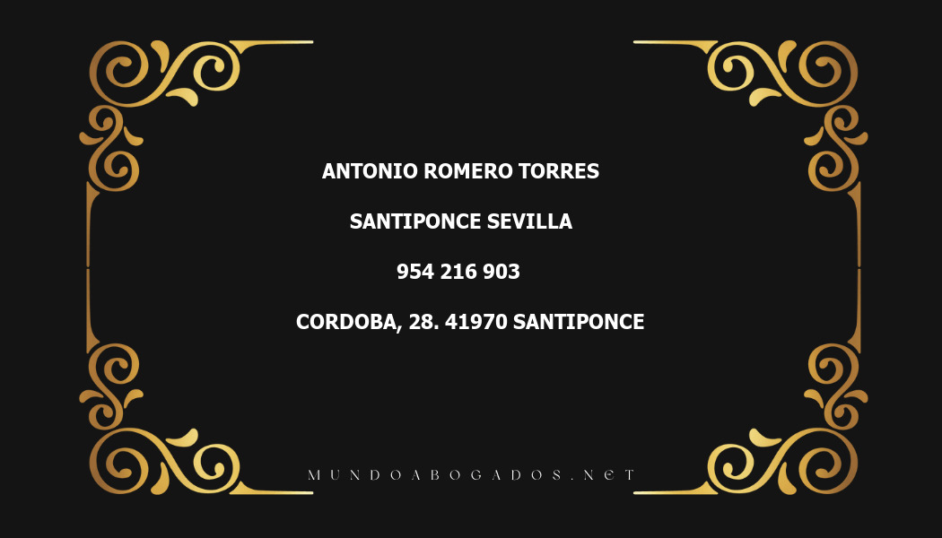 abogado Antonio Romero Torres en la localidad de Santiponce