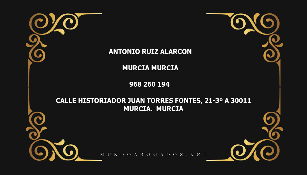 abogado Antonio Ruiz Alarcon en la localidad de Murcia