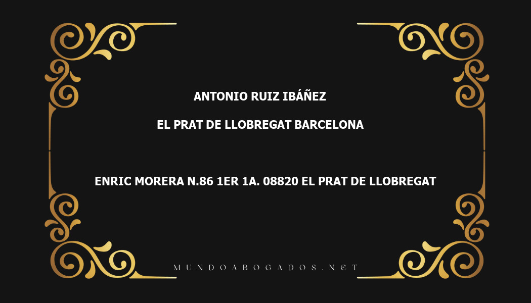 abogado Antonio Ruiz Ibáñez en la localidad de El Prat de Llobregat