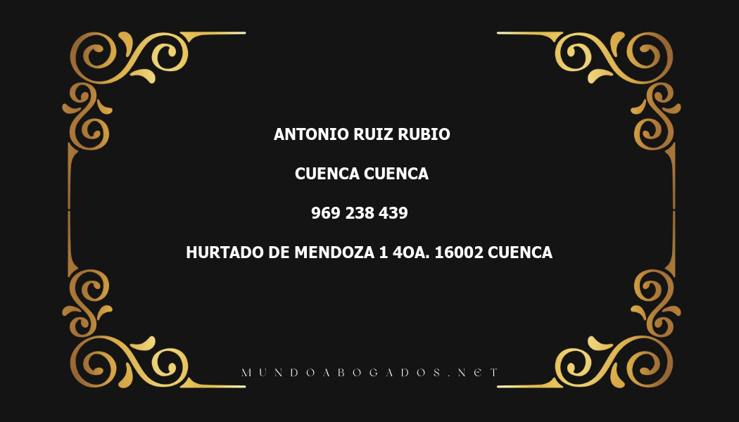 abogado Antonio Ruiz Rubio en la localidad de Cuenca