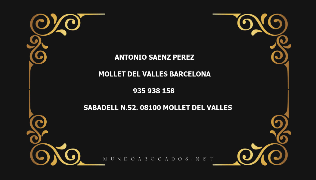 abogado Antonio Saenz Perez en la localidad de Mollet del Valles