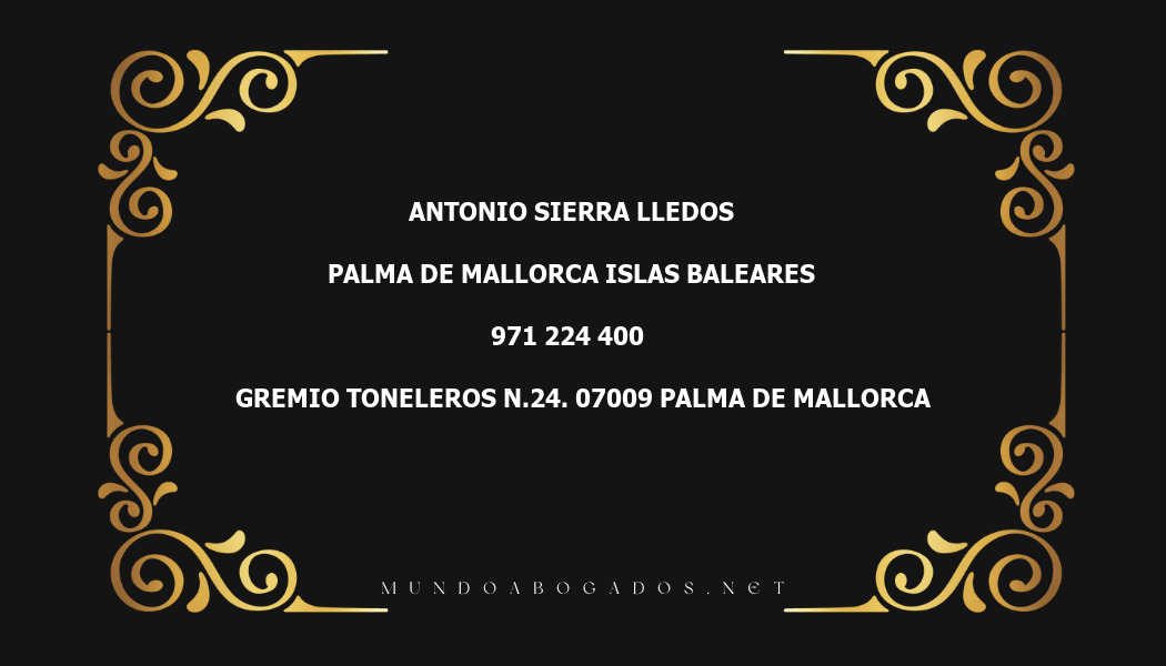 abogado Antonio Sierra Lledos en la localidad de Palma de Mallorca